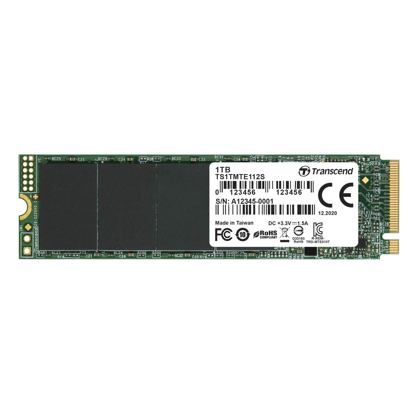 Transcend NVMe PCIe Gen3 x4 MTE112S M.2 SSD Solid State Drive (TS-MTE112S)