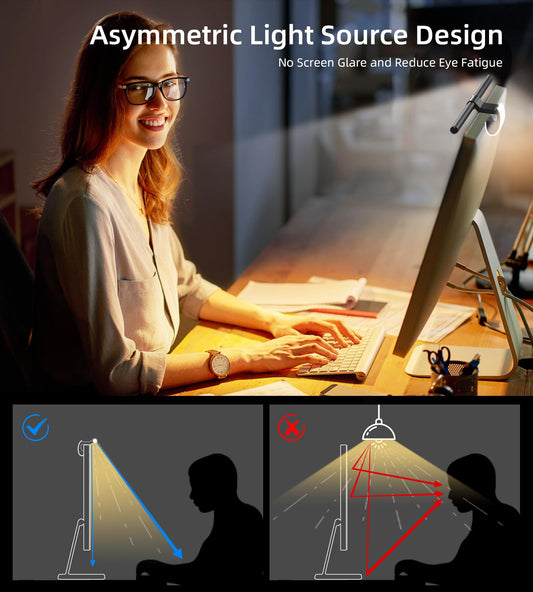Monitor Light Bar, Stepless Dimming Brightness & Color Temperature, Eye-Care Light Bar, No Screen Glare, Space Saving