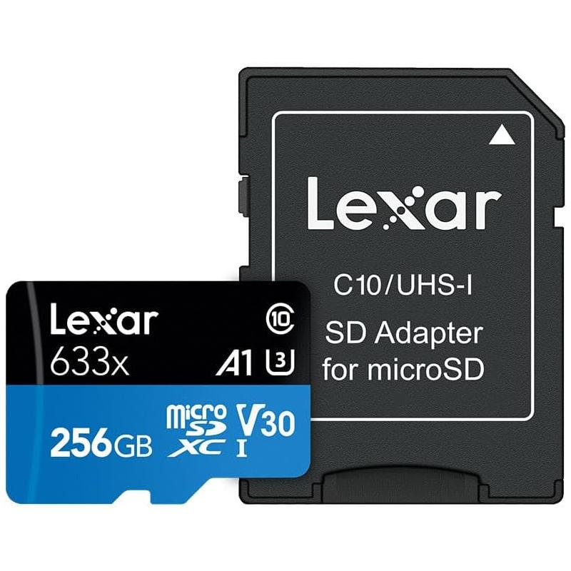 Lexar High-Performance 633x MicroSDHC UHS-I Card with SD Adapter