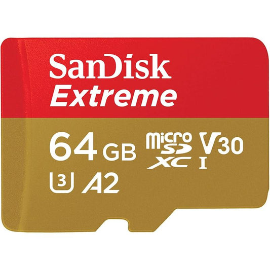 SanDisk Extreme microSDHC UHS-I Memory Card with Adapter - C10, U3, V30, 4K, Micro SD - SDSQ-GN6MA
