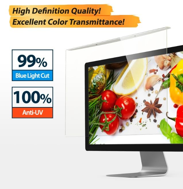 Sview Anti Blue Light Screen Protector Panel - PC Anti-UV Eye Protection Filter Film, For Widescreen Laptop and Monitor Frame Hanging Type - 1 Piece Per Pack (SBFHC)