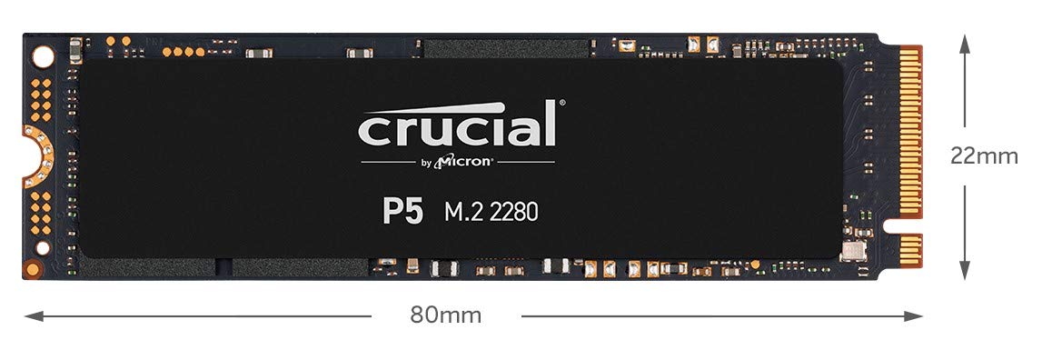 Crucial P5 1 TB CT1000P5SSD8 Internal Solid State Drive-up to 3400 MB/s (3D NAND, NVMe, PCIe, M.2, 2280SS)