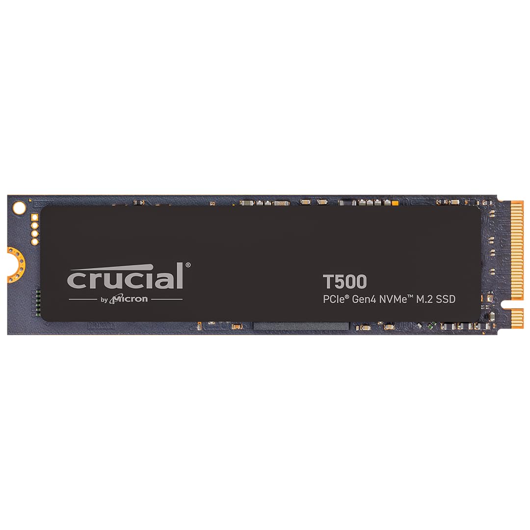 Crucial T500 PCIe Gen4 NVMe 1TB SSD, Up to 7,300MB/s, TLC NAND, Laptop & Desktop (PC) Compatible, for Creatives and Gamers, Solid State Drive, Includes 1Mo Adobe CC – CT1000T500SSD8