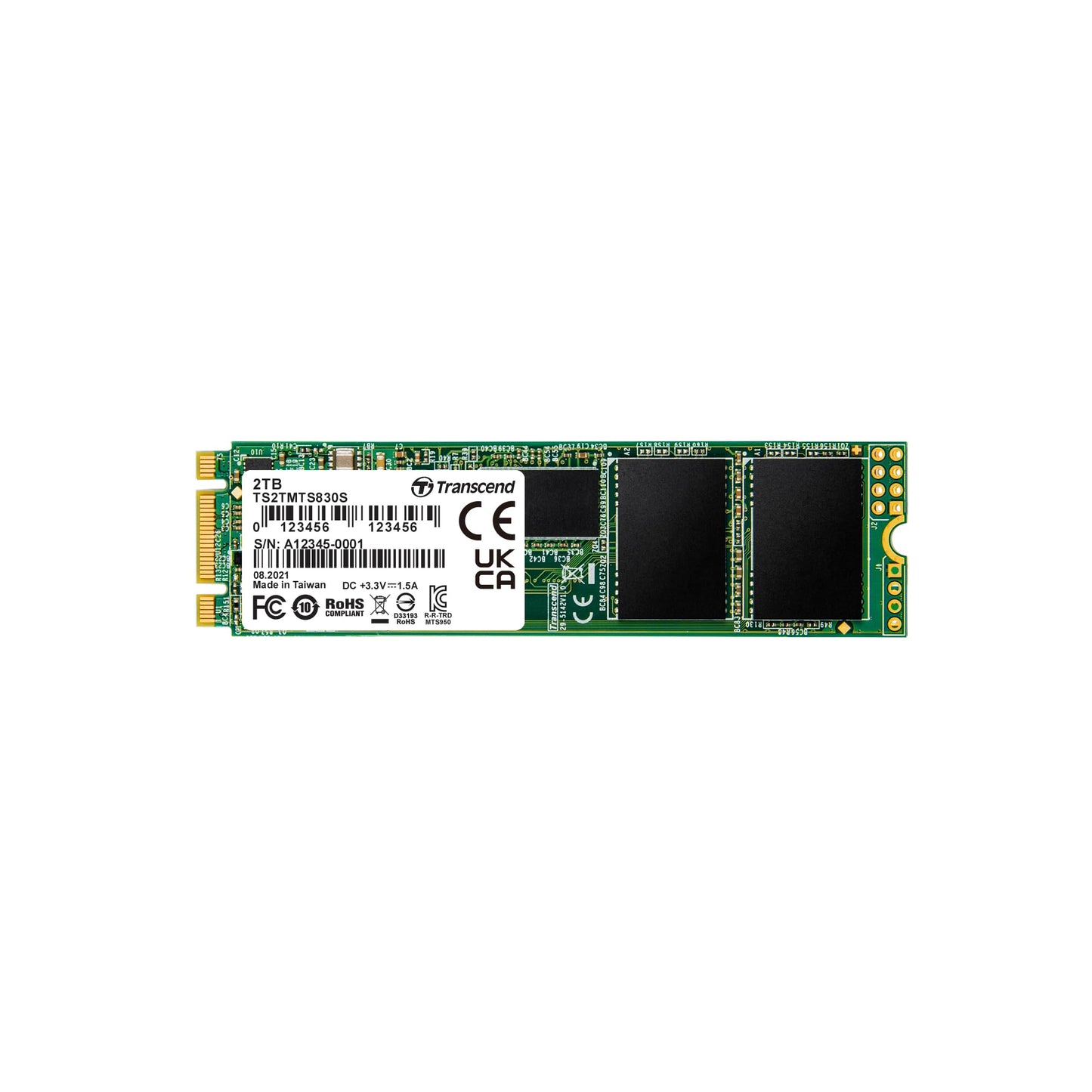 Transcend M.2 2280 SSD, SATA3 B+M Key, TLC (TS-MTS830S)