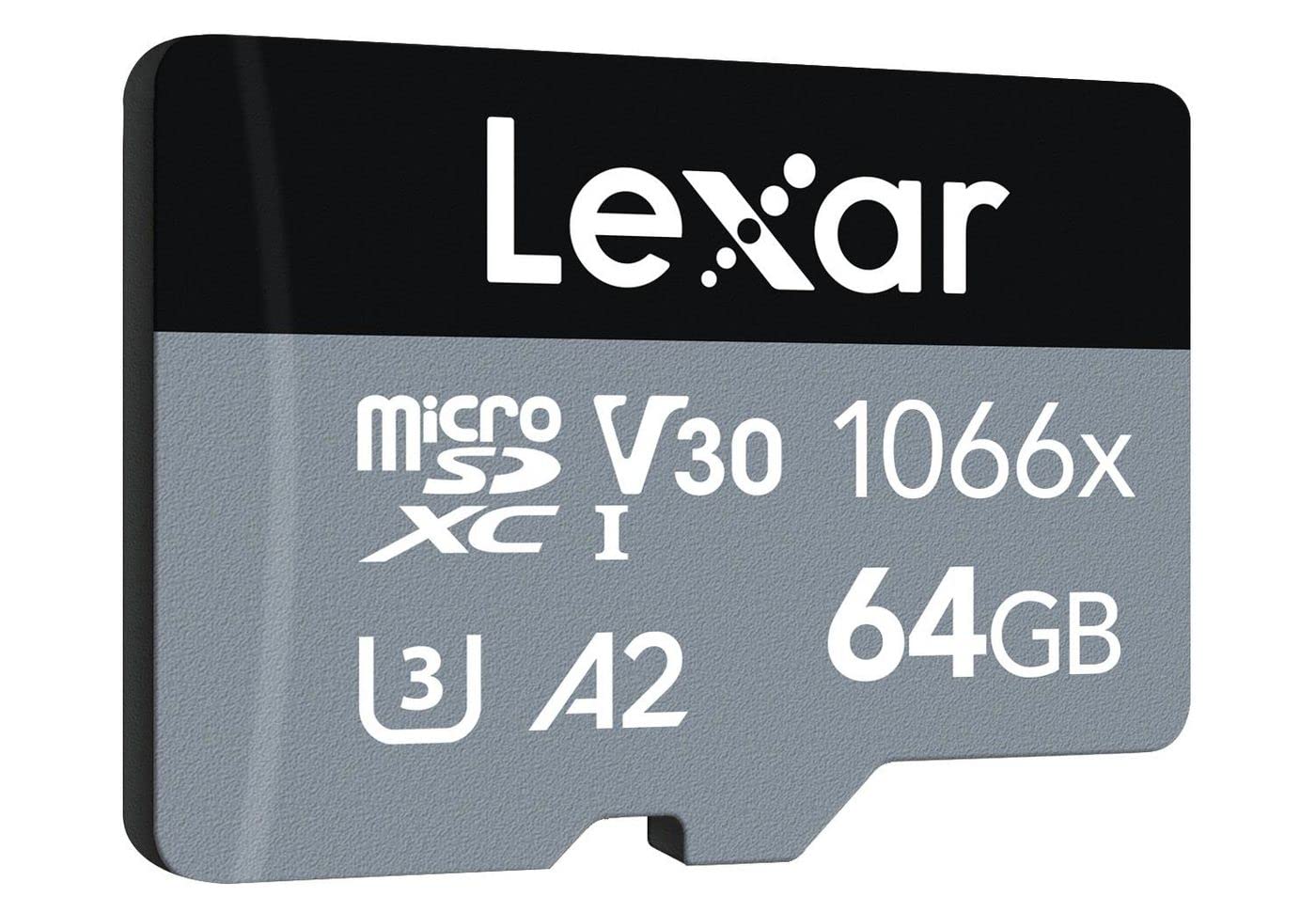 Lexar Professional 1066x microSDXC UHS-I Card w/SD Adapter Silver Series, Up to 160MB/s Read (LMS1066-BNANG)