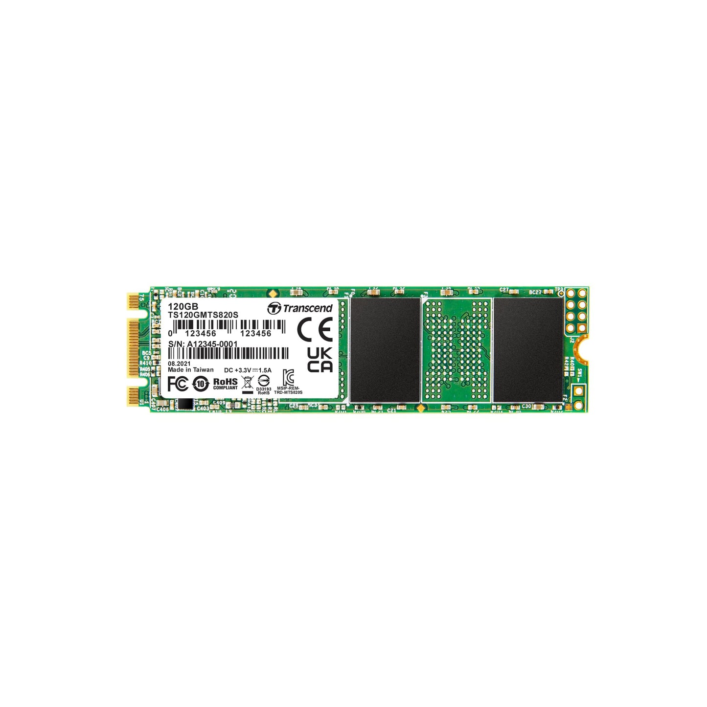 Transcend M.2 2280 SSD, SATA3, TLC (TS-MTS820S)