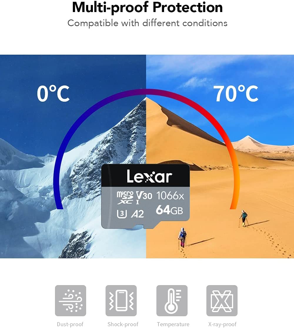 Lexar Professional 1066x microSDXC UHS-I Card w/SD Adapter Silver Series, Up to 160MB/s Read (LMS1066-BNANG)