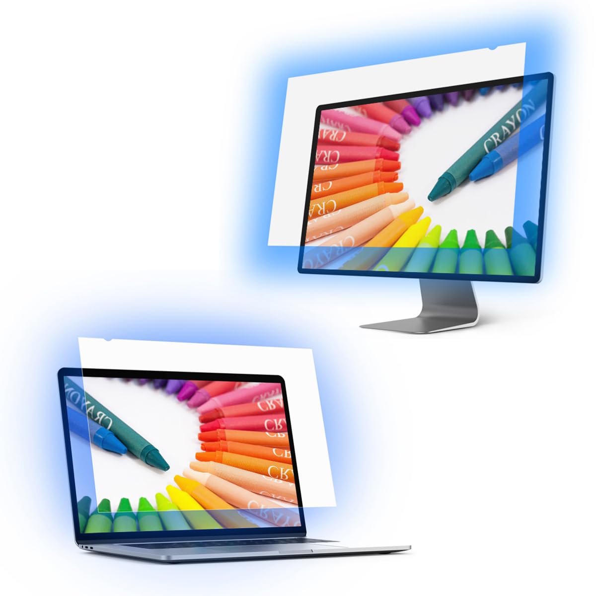 Sview Blue Light Blocking Screen Protector - Diagonal PC Anti-UV Eye Protection Filter Film, Blue Light Cut Filter for Widescreen Laptop and Monitor (SBFAG)