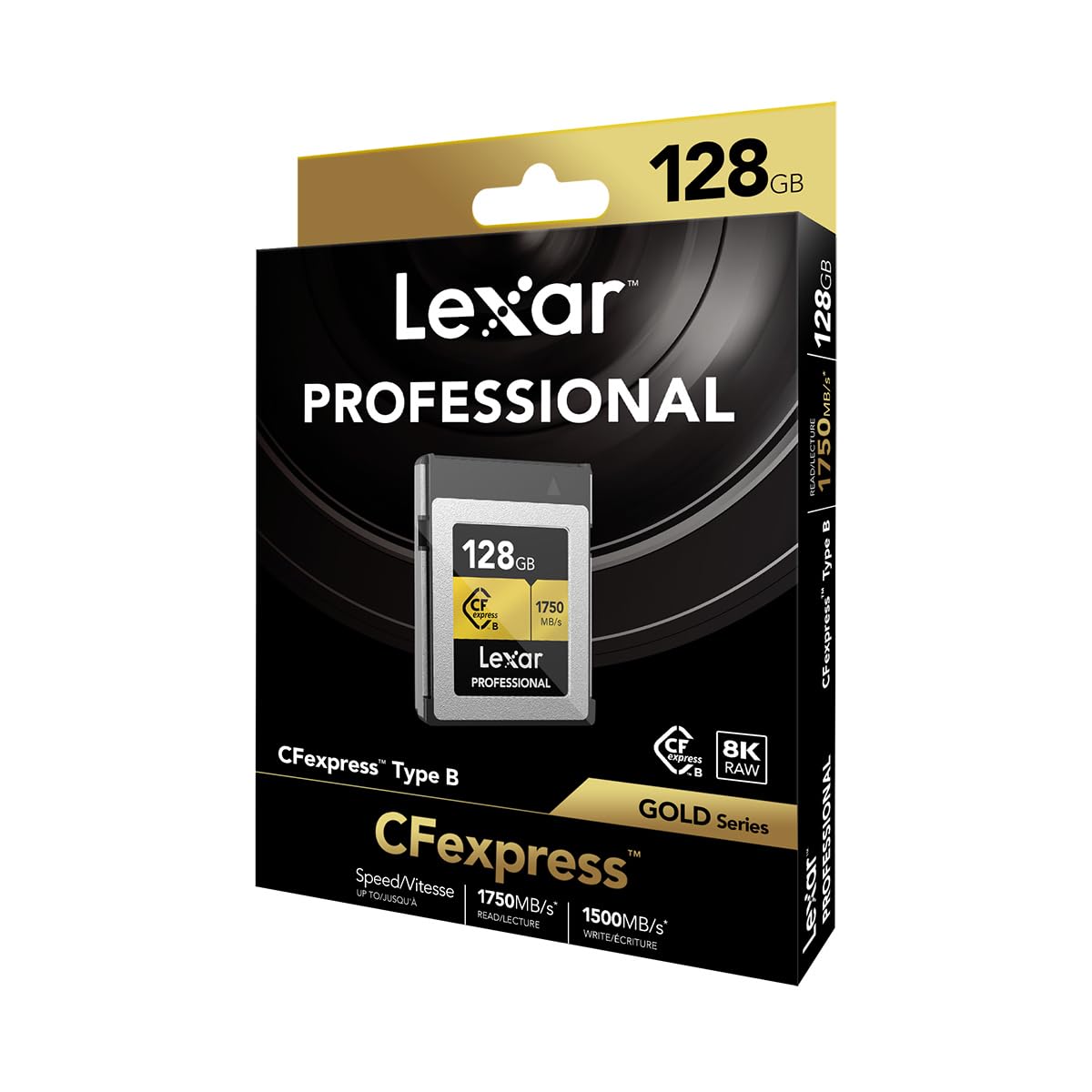 Lexar Professional CFexpress Type B Memory Card Gold Series, Up to 1750MB/s Read, Raw 8K Video Recording, Supports PCIe 3.0 and NVMe (LCXEXPR-RNENG)