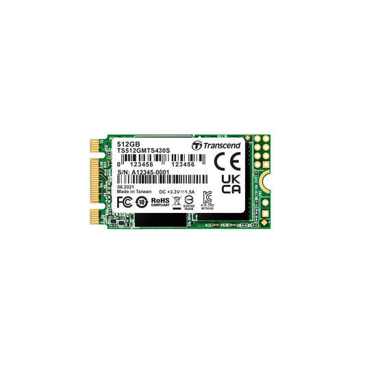 Transcend M.2 2242 SATA III SSD with Dram Cache, Up to 560MB/s, Compatible w/ Ultrabook, Laptop, PC, Desktop, 3D TLC NAND Flash Internal Solid State Drive, LDPC Error Correction, SLC Cache, B+M Key (TS-MTS430S)