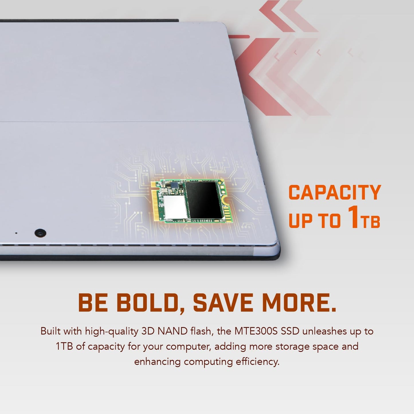 Transcend M.2 PCIe Gen3x4 2230 NVMe Internal SSD with Speeds up to 2,000MB/s (TS-MTE300S)