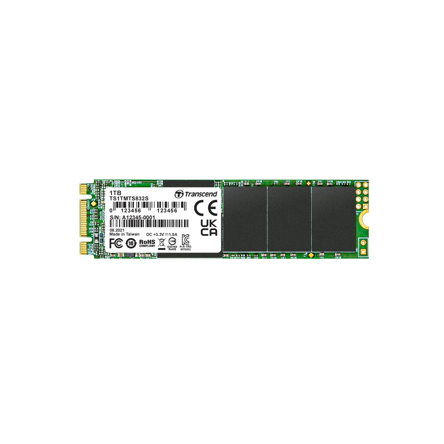 Transcend Single Side, M.2 2280 SSD, SATA B+M Key, TLC (TS-MTS832S)