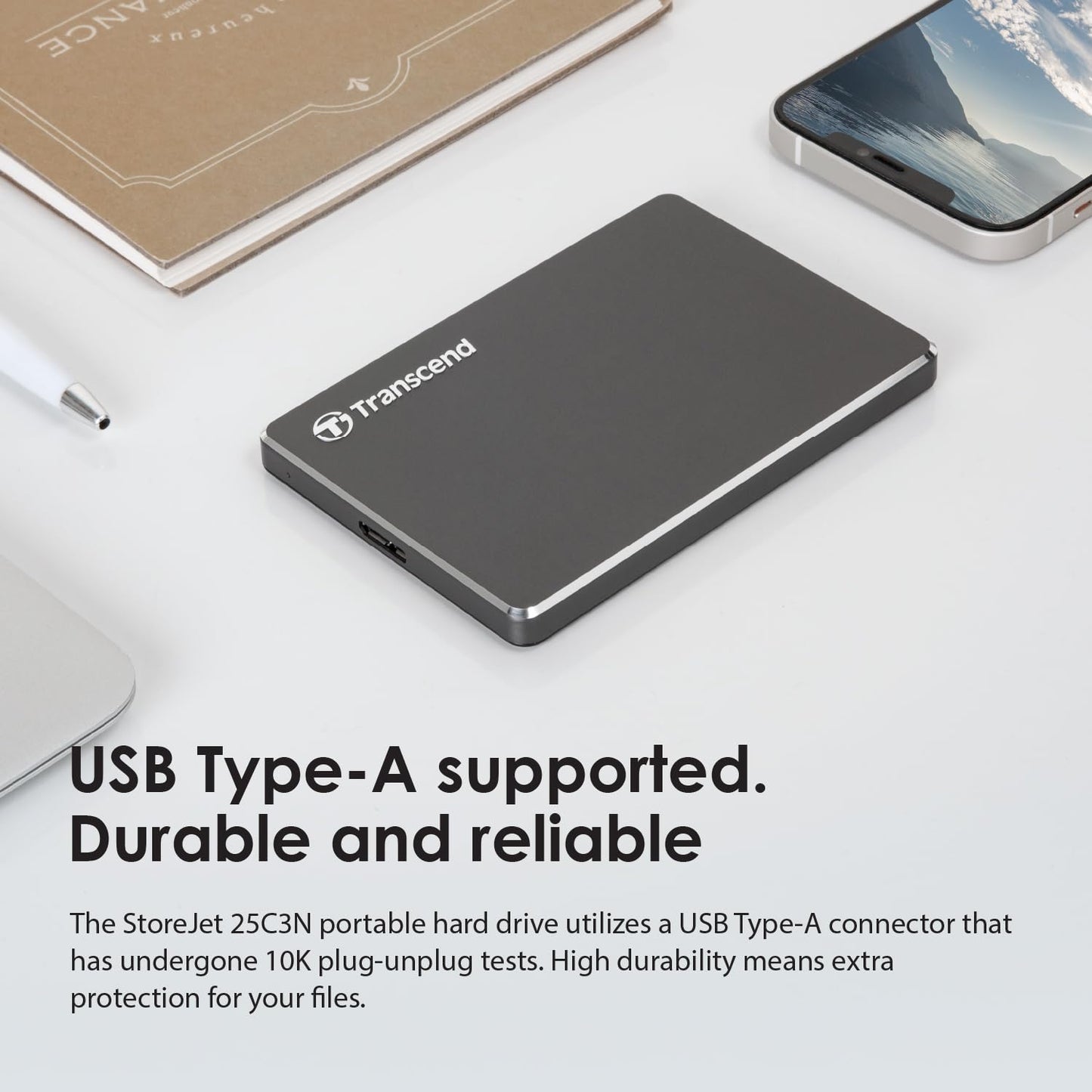 TRANSCEND StoreJet C3 Luxury Slim USB 3.0 External Hard Drive (TS-SJ25C3N)