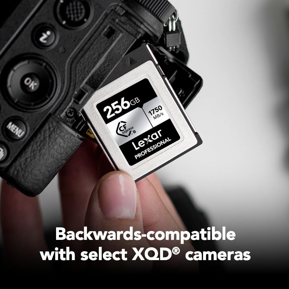 Lexar Professional CFexpress Type B Silver Series Memory Card, for Photographers, Videographers, Up to 1750/1300 MB/s, 8K Video (LCXEXSL-RNENG)