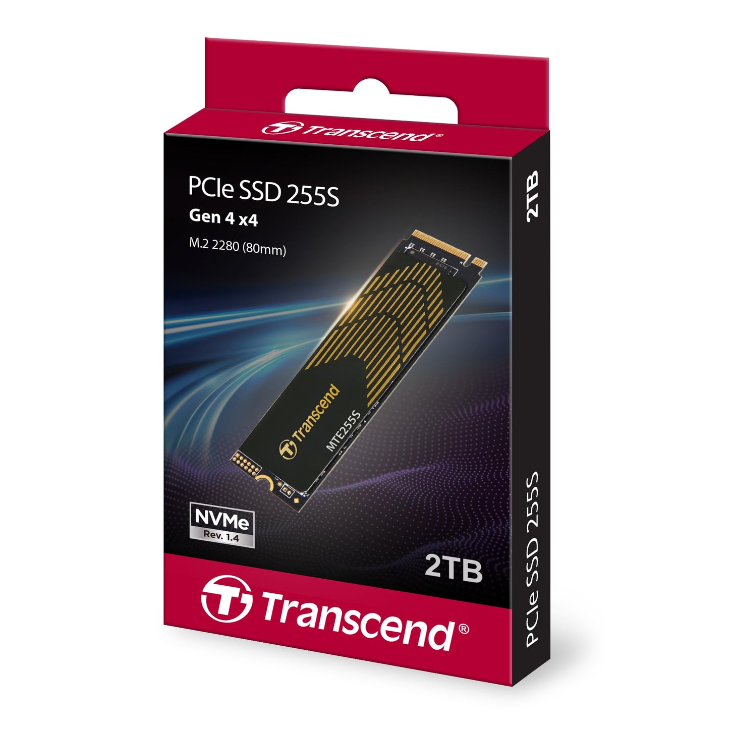 Transcend Gaming SSD with Heatsink, Up to 7,400MB/s, Compatible with PS5, Desktops, Laptops, M.2 2280 PCIe 4.0 NVMe Gen4x4 Internal Solid State Hard Drive, 3D TLC NAND, High-Speed Internal SSD (TS-MTE255S)