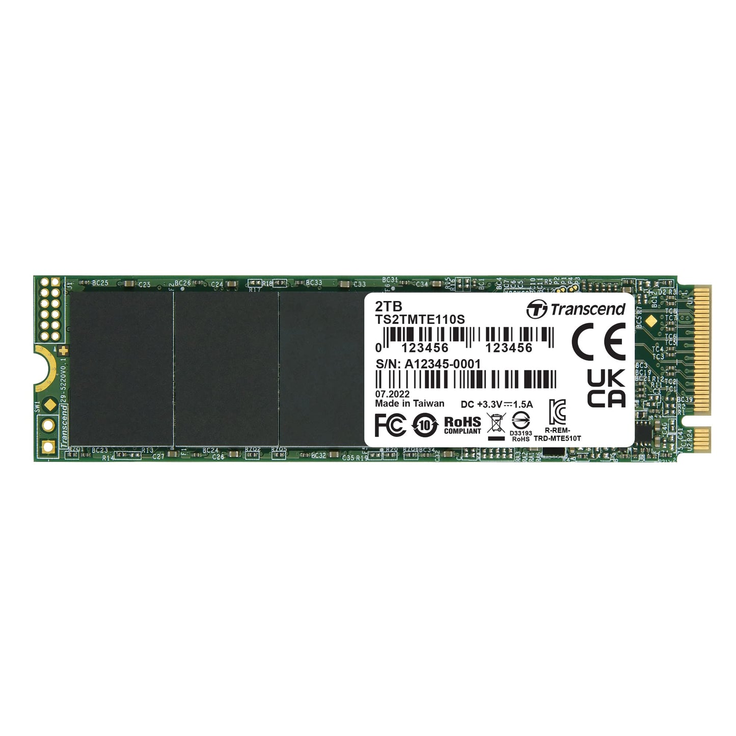 Transcend Nvme PCIe Gen3 X4 MTE110S M.2 SSD Solid State Drive (TS-MTE110S)