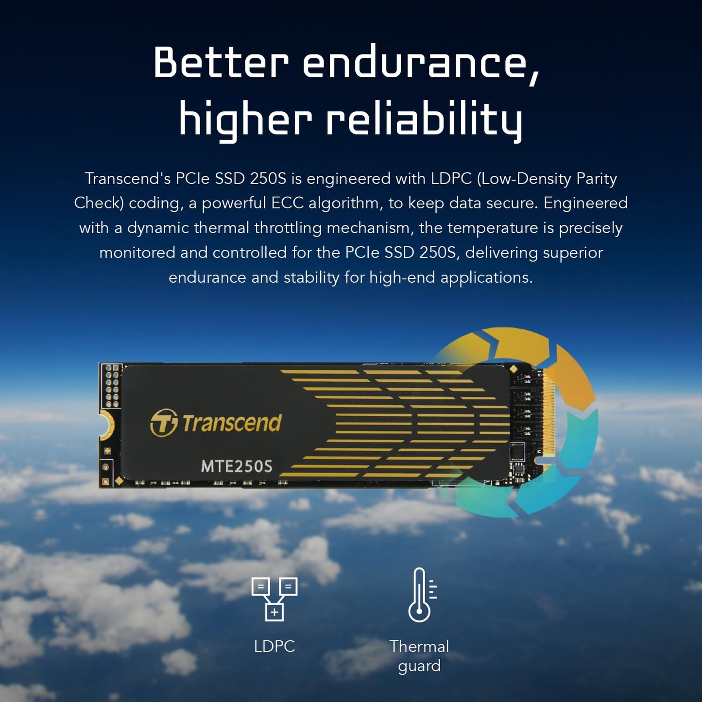 Transcend PCIe Gen 4 x4 M.2 2280 250S NVMe with Graphene Heatsink (TS-MTE250S)