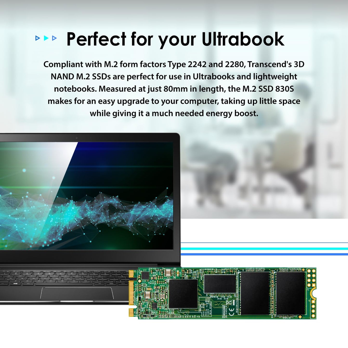 Transcend M.2 2280 SSD, SATA3 B+M Key, TLC (TS-MTS830S)