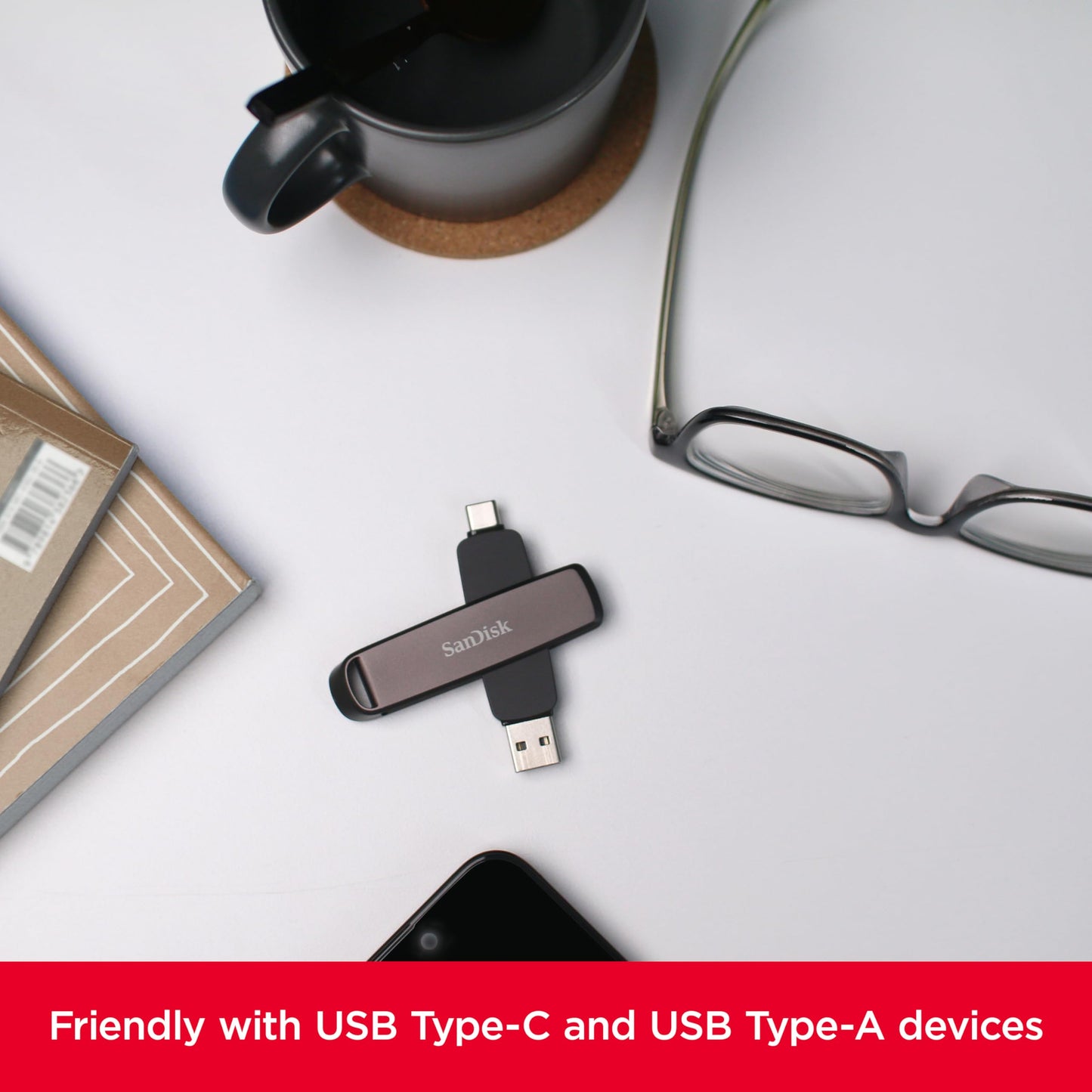 SanDisk Extreme PRO Dual Drive - Up to 1,000MB/s, USB Type-C, and USB Type-A, High-Performance Flash Drive (SDDDE1-G46)