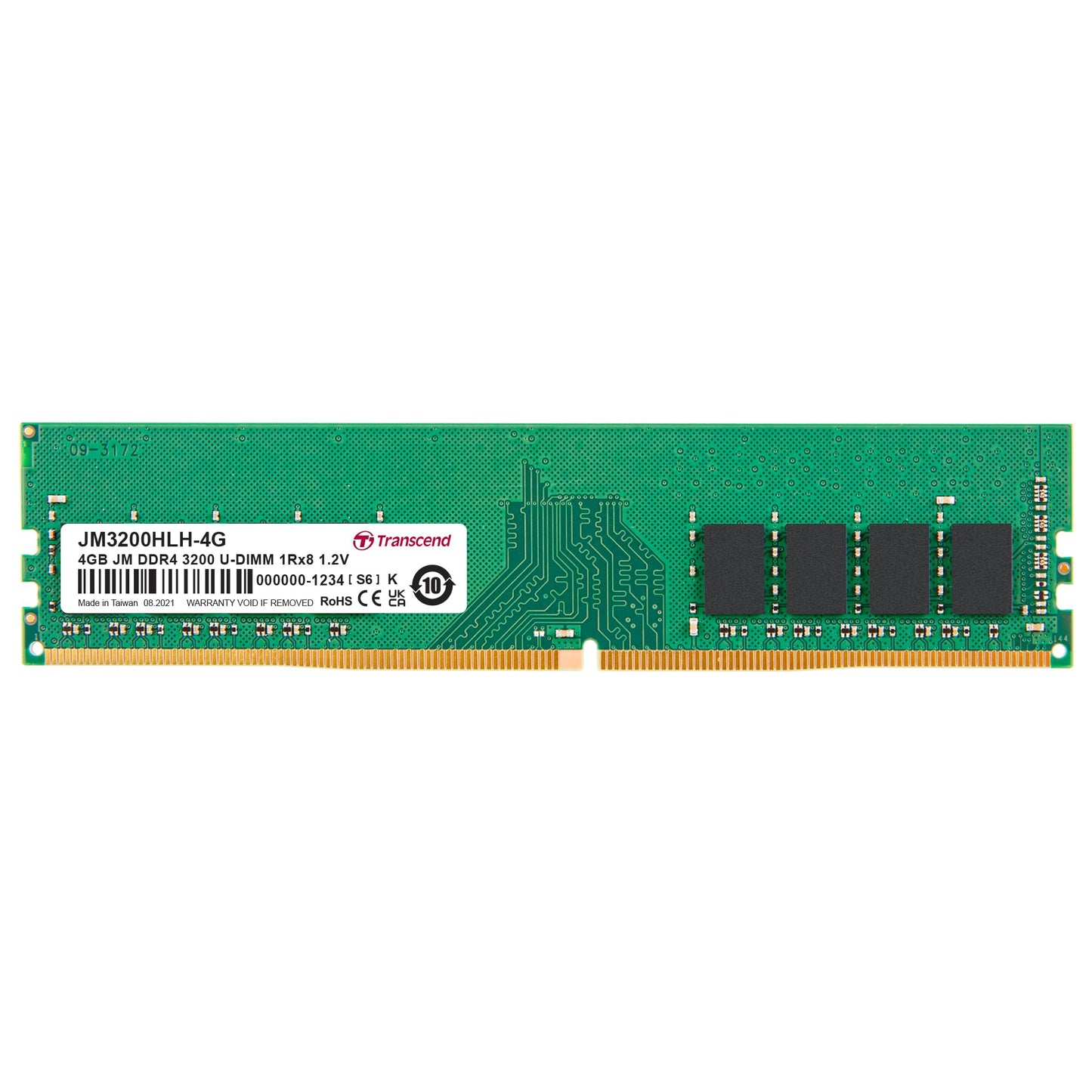 Transcend 4GB JM DDR4 3200 U-DIMM 1Rx8 512Mx8 CL22 1.2V  Desktop PC RAM Memory