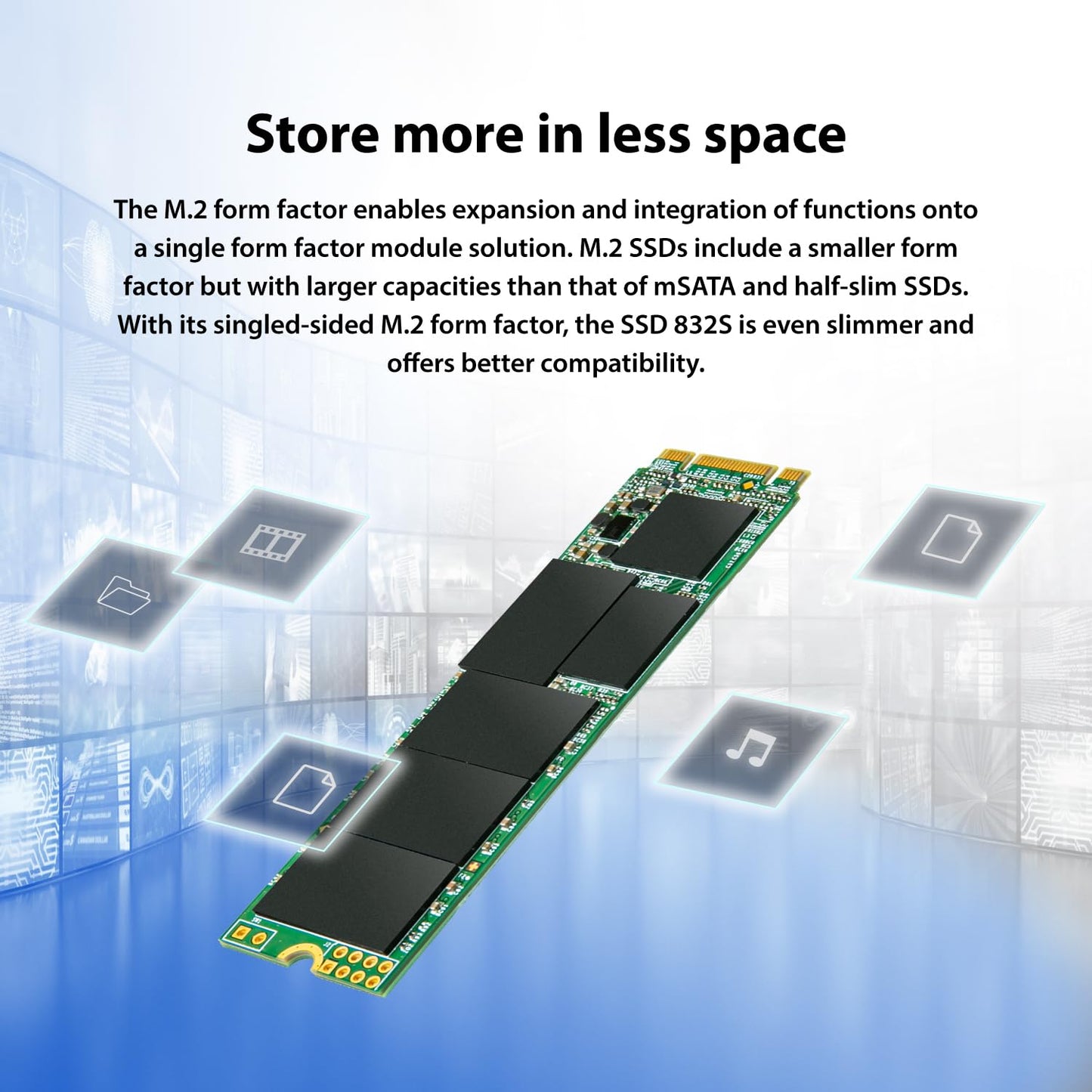 Transcend Single Side, M.2 2280 SSD, SATA B+M Key, TLC (TS-MTS832S)