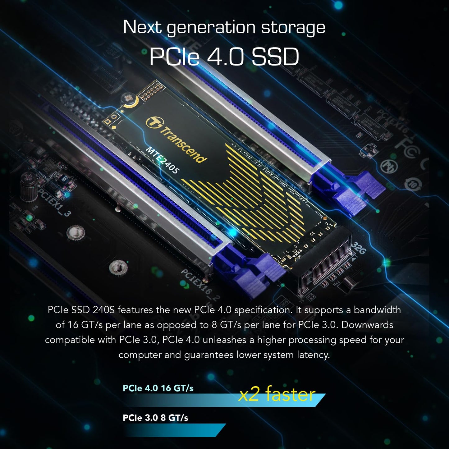 Transcend NVMe PCIe Gen4 x4 MTE240S M.2 SSD Solid State Drive (TS-MTE240S)