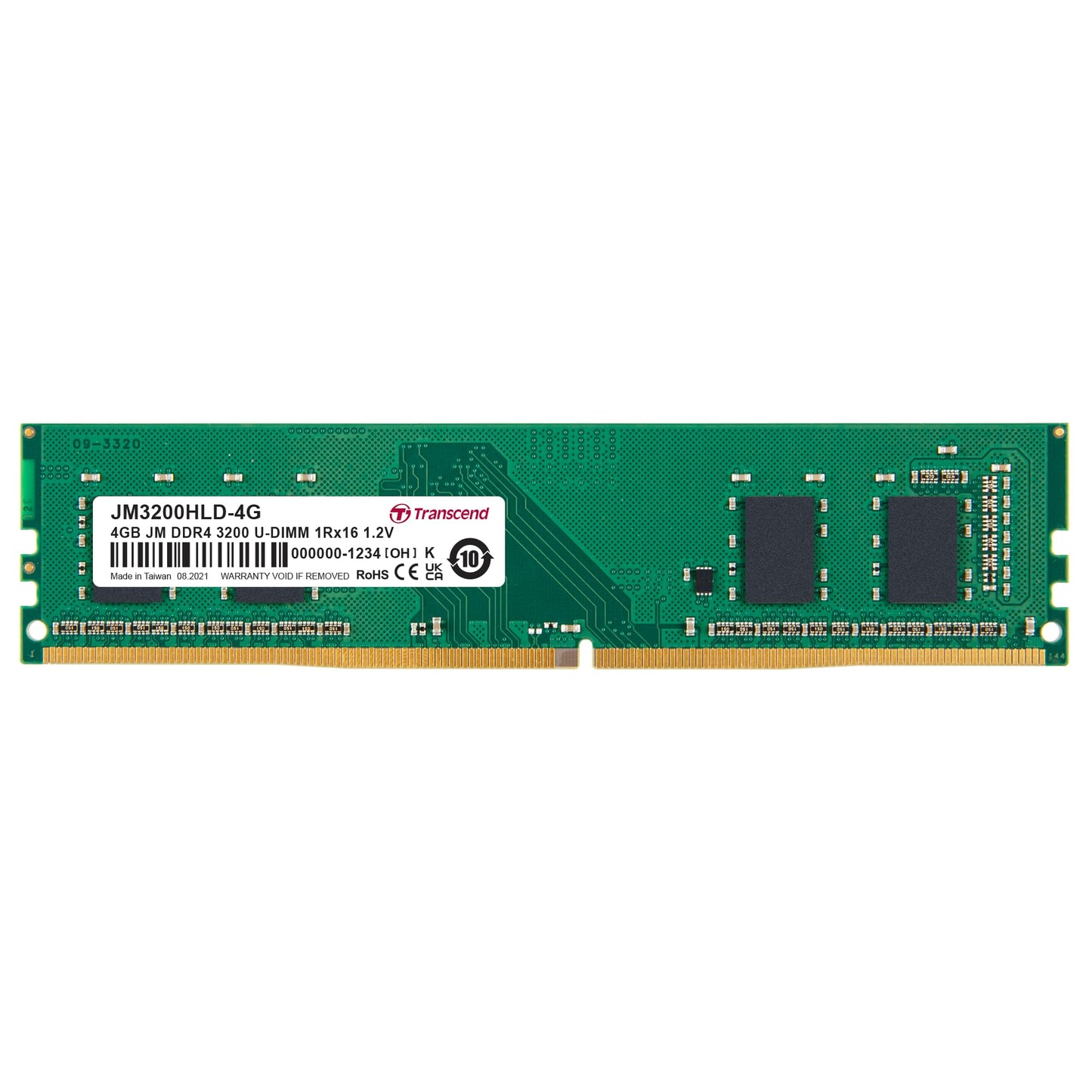 Transcend DDR4 DRAM Module (JetRam) U-DIMM 3200 Mbps 512Mx16 4GB (JM3200HLD-4G)