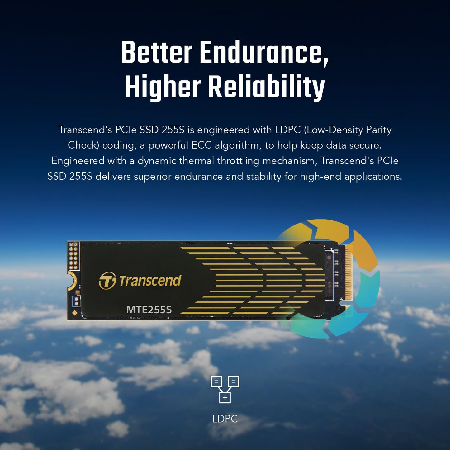 Transcend Gaming SSD with Heatsink, Up to 7,400MB/s, Compatible with PS5, Desktops, Laptops, M.2 2280 PCIe 4.0 NVMe Gen4x4 Internal Solid State Hard Drive, 3D TLC NAND, High-Speed Internal SSD (TS-MTE255S)