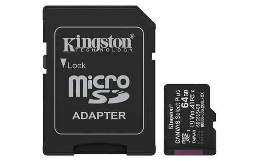 Kingston Canvas Select Plus microSD Card Up to 100MB/s  Class 10, UHS-I, U1, V10, A1 (SDCS3)
