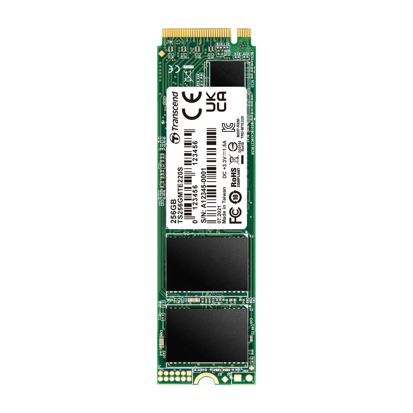 Transcend Nvme PCIe Gen3 X4 3, 500 MB/S 220S 80mm M.2 Solid State Drive (TS-MTE220S)