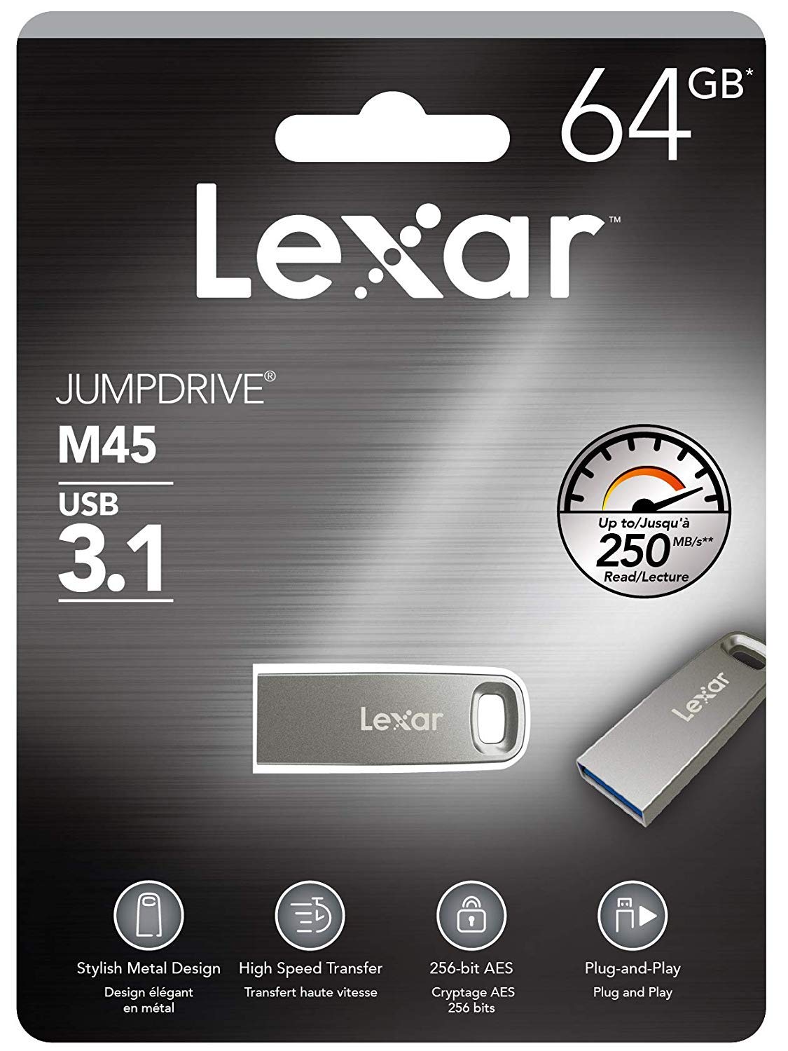 LEXAR JUMPDRIVE M45 USB 3.1 Silver (LJDM45)