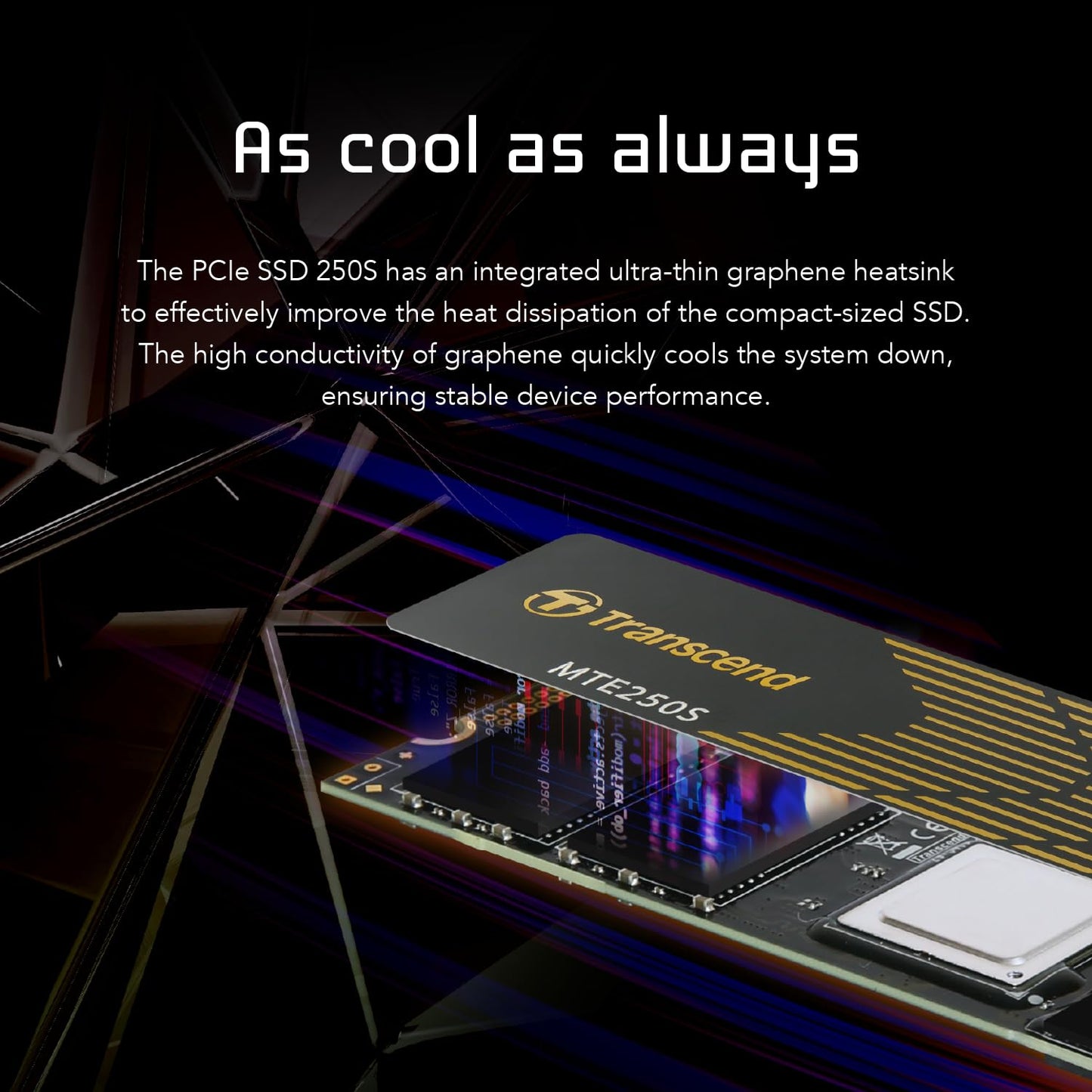 Transcend PCIe Gen 4 x4 M.2 2280 250S NVMe with Graphene Heatsink (TS-MTE250S)