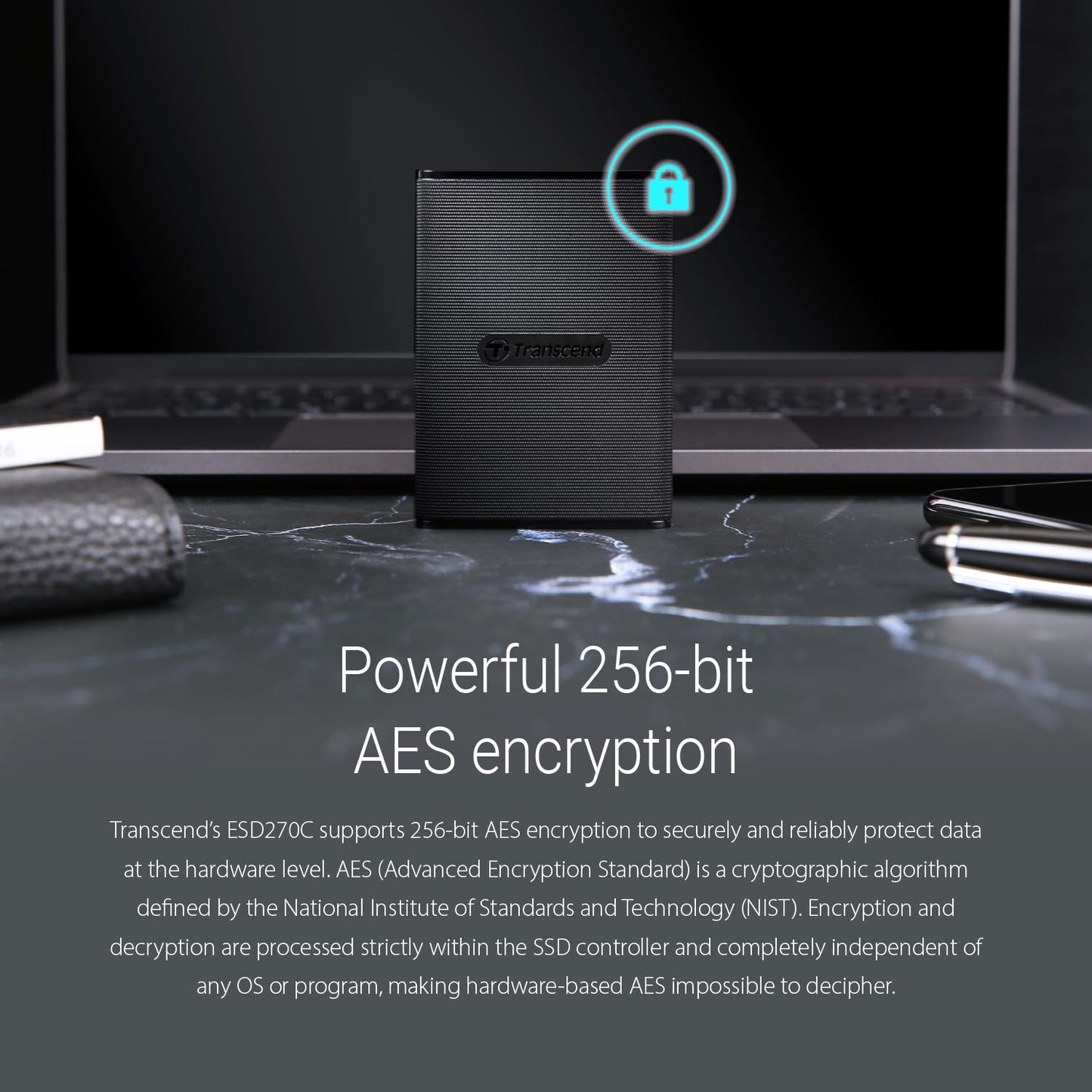 Transcend USB 3.1 Gen 2 USB Type-C ESD270C Portable SSD Solid State Drive (TS-ESD270C)