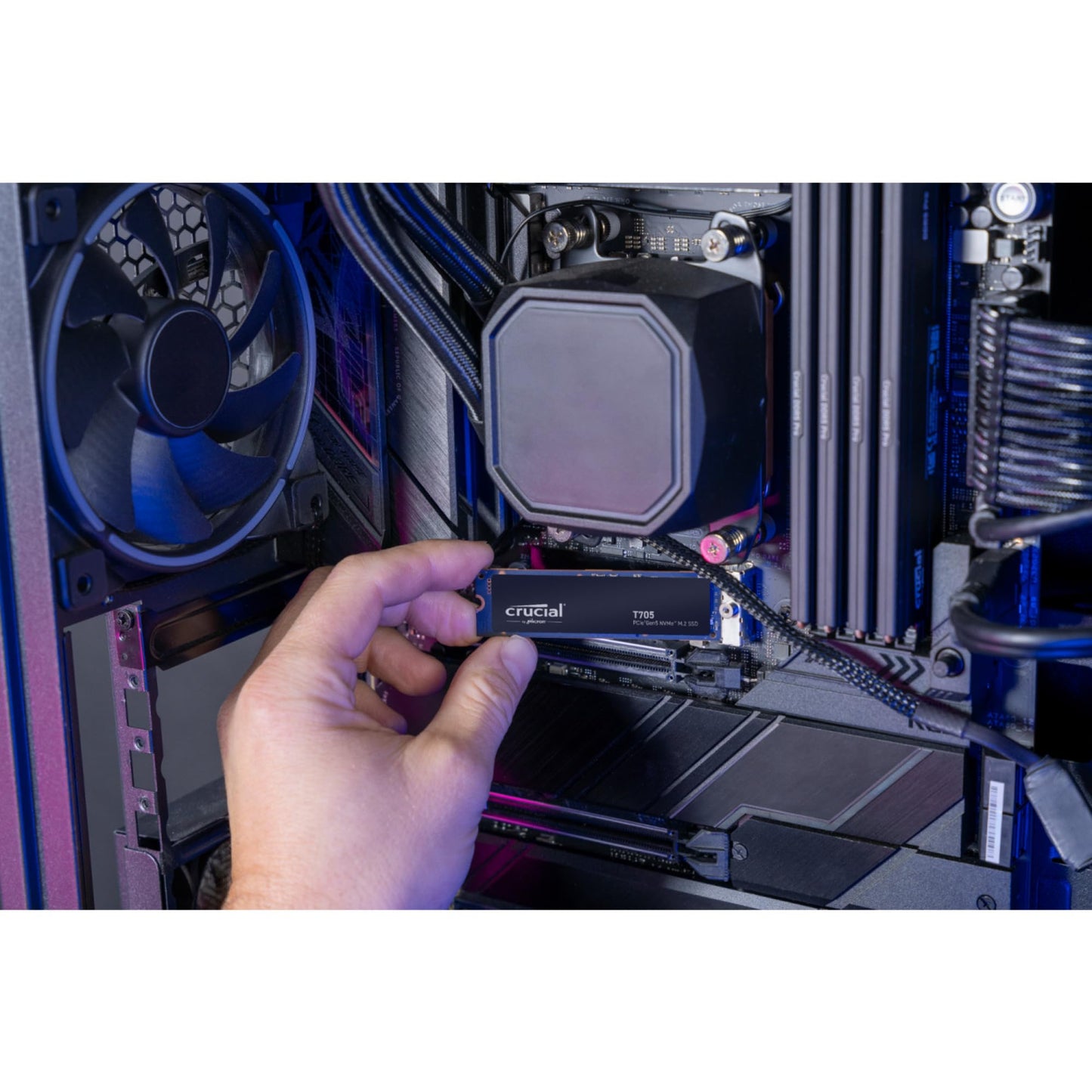 Crucial T705 PCIe Gen5 NVMe 2TB SSD, Up to 14,500MB/s, TLC NAND, Intel & Ryzen Compatible, for Hardcore Gaming & High-Speed Storage, Solid State Drive, Includes 1Mo Adobe CC – CT2000T705SSD3