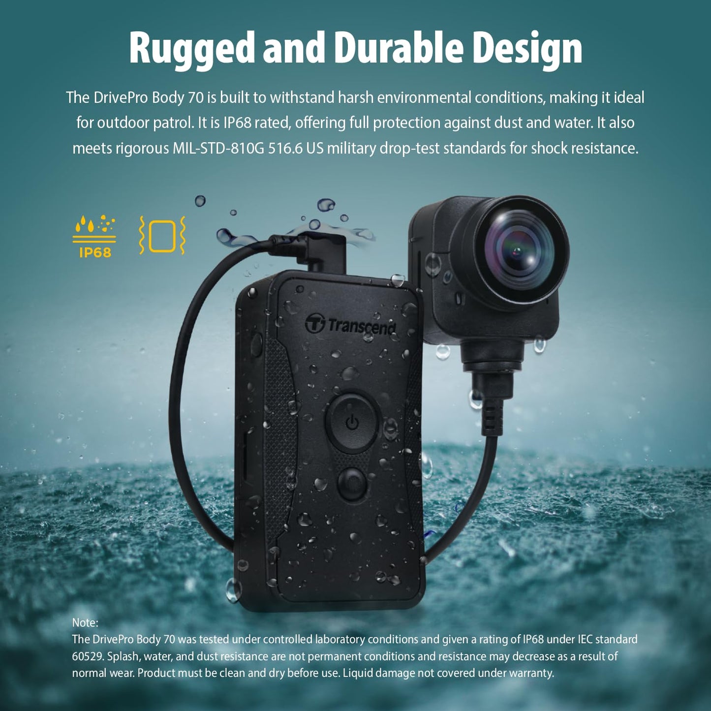 Transcend DrivePro Body 70 - Body Camera w/ 64GB Storage