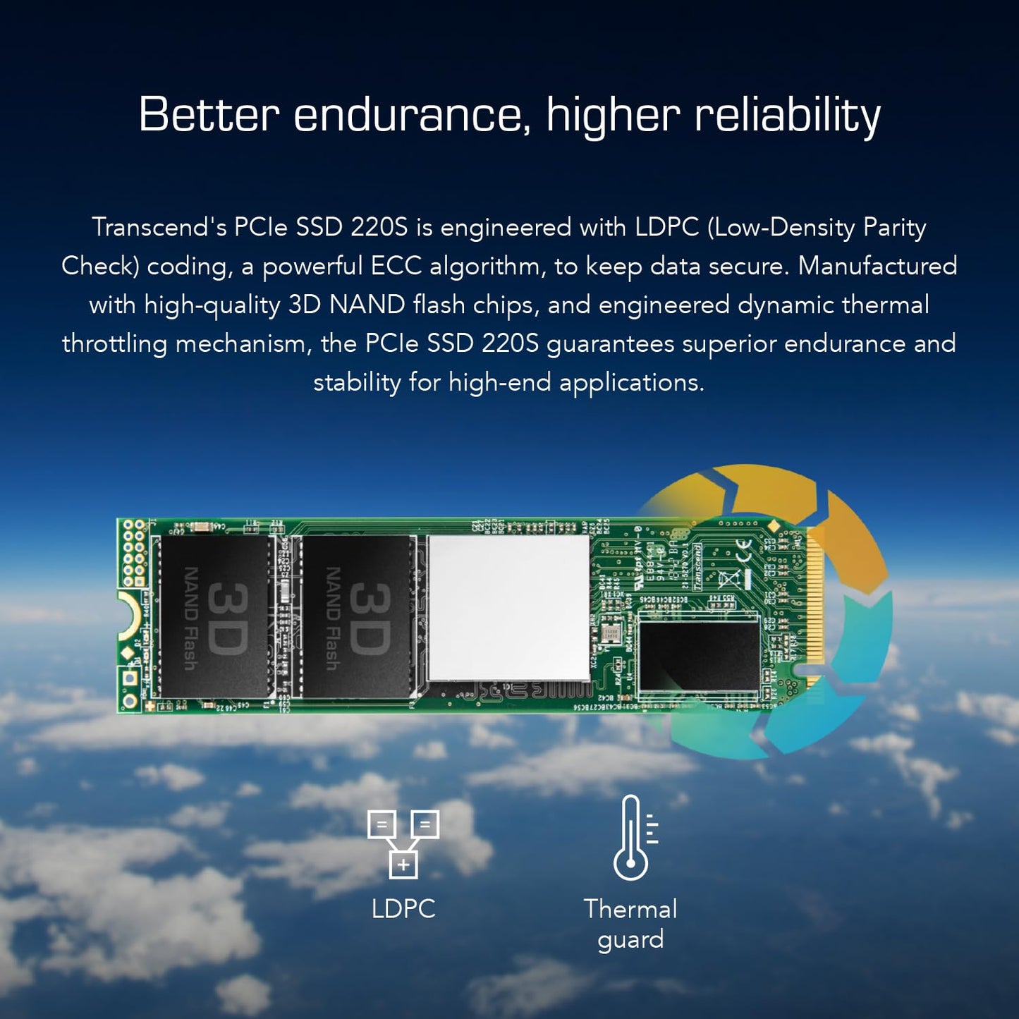 Transcend Nvme PCIe Gen3 X4 3, 500 MB/S 220S 80mm M.2 Solid State Drive (TS-MTE220S)