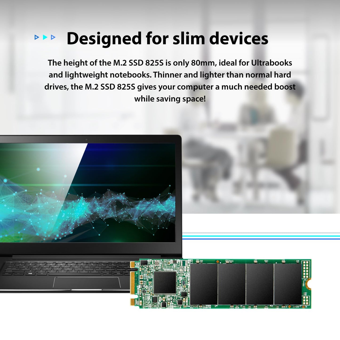 Transcend M.2 2280 SATA III SSD, Up to 530MB/s, Compatible with Ultrabook Laptop PC Desktop, 3D TLC NAND Flash Internal Solid State Drive, LDPC Error Correction ECC, B+M Key SLC Cache (TS-MTS825S)