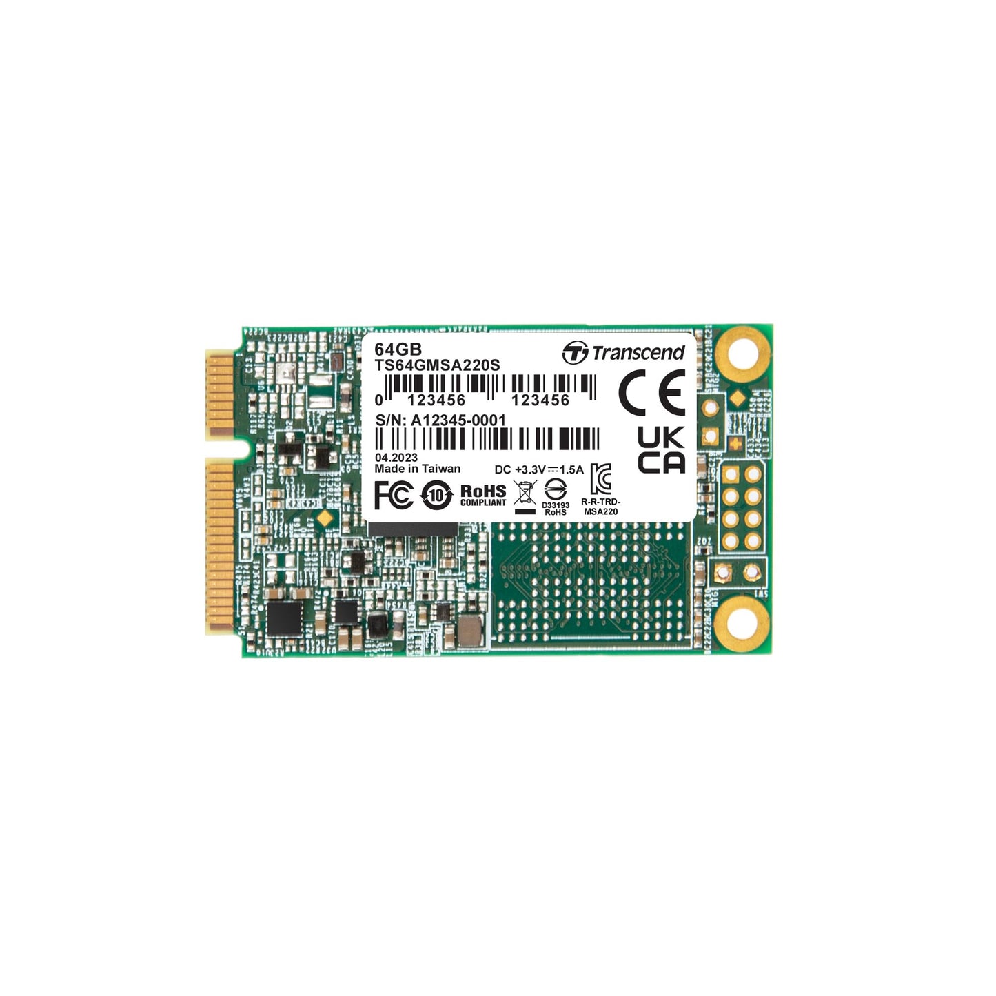 Transcend SSD mSATA 3D NAND, SATA3 (TS-MSA220S)