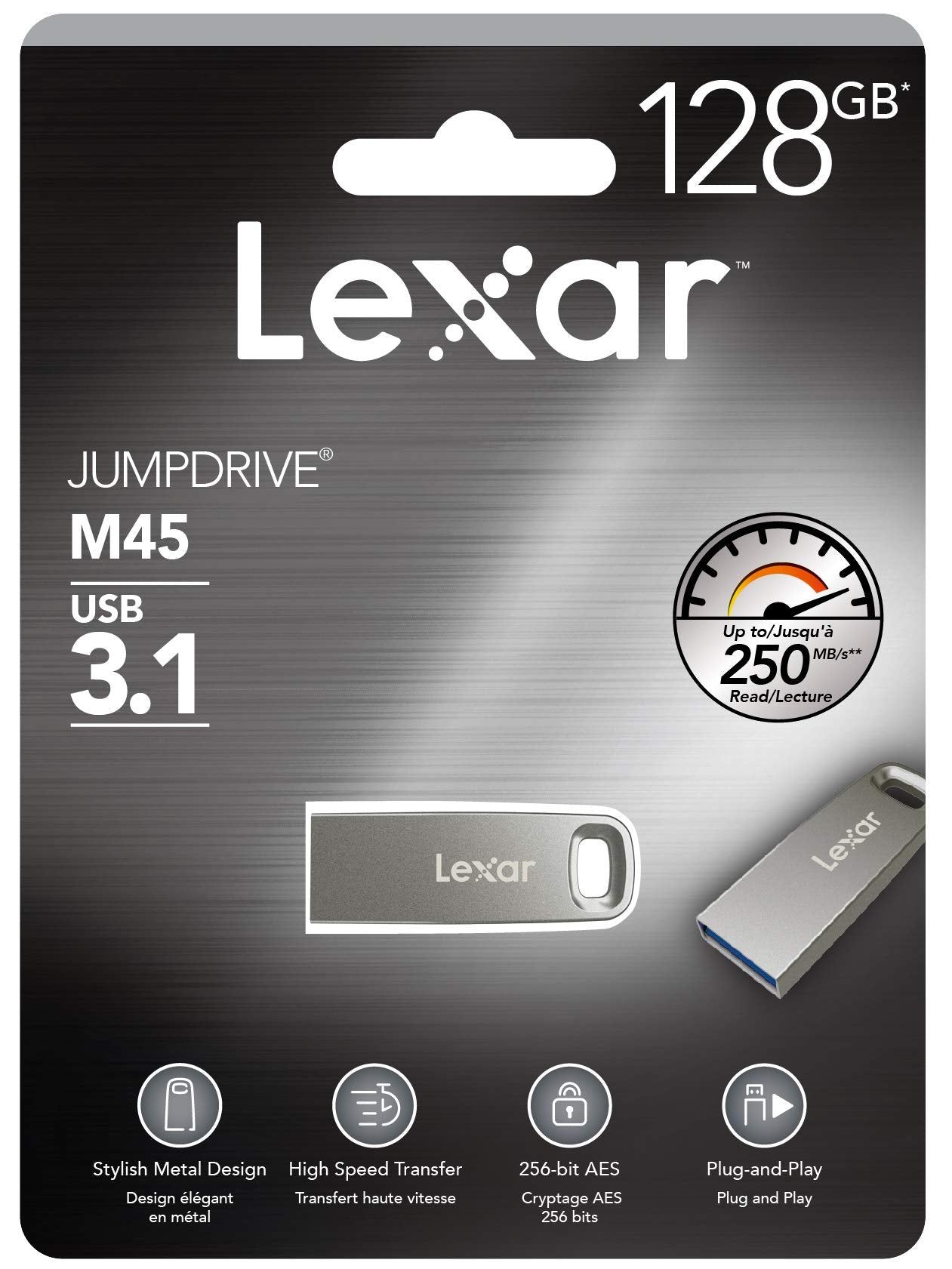LEXAR JUMPDRIVE M45 USB 3.1 Silver (LJDM45)