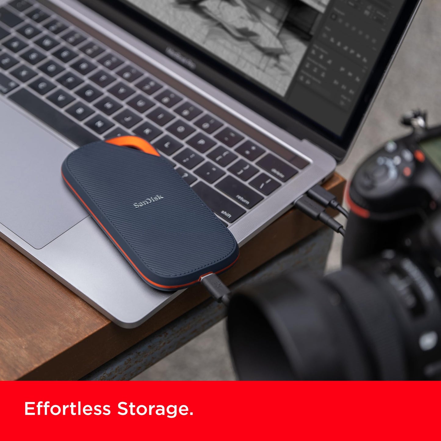 SanDisk Extreme PRO Portable SSD with USB4, Up to 3800 MB/s Read and 3700MB/s Write, USB-C, USB 3.2, Backwards Compatible, IP65 Water and Dust Resistance (SDSSDE82-G25)