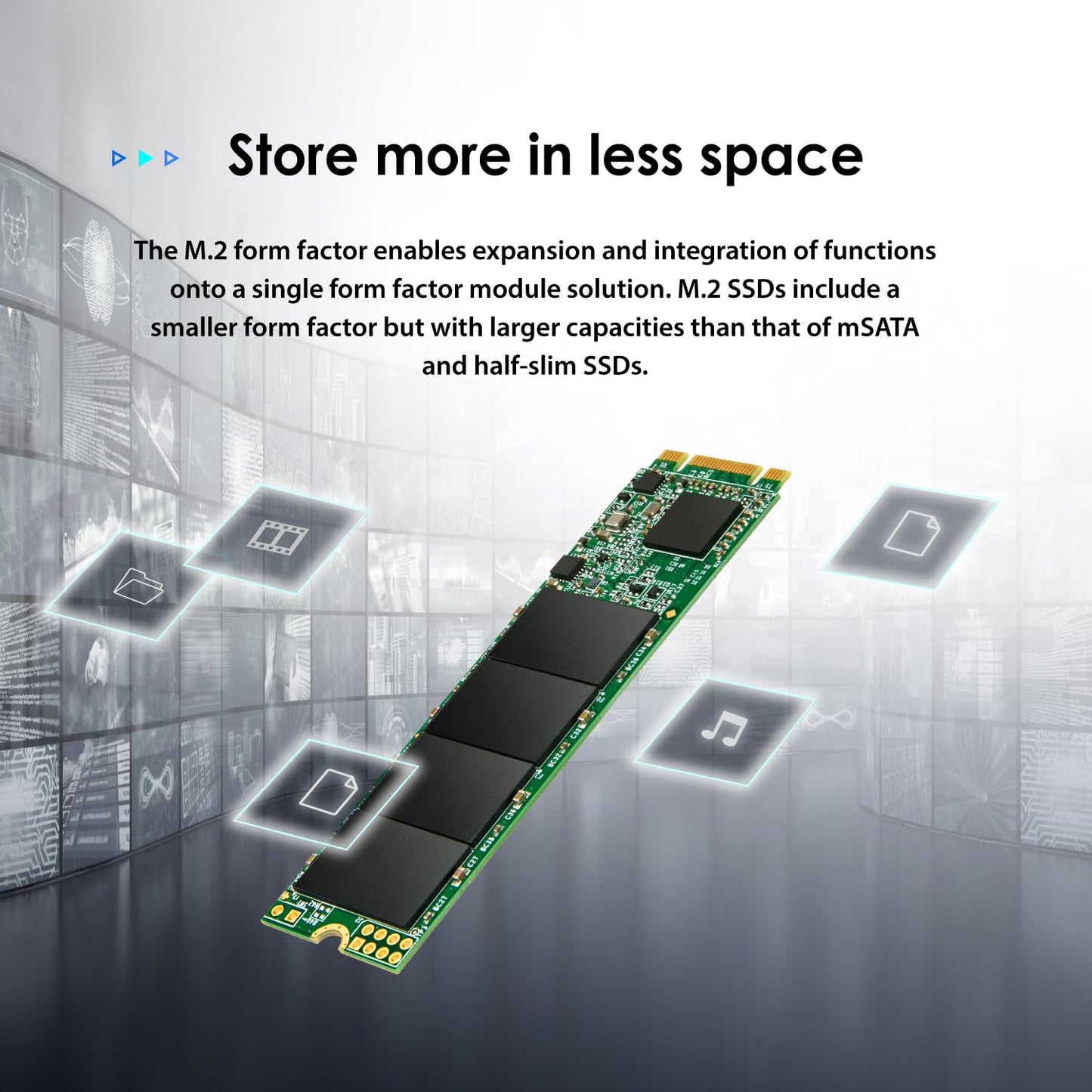 Transcend M.2 2280 SSD, SATA3, TLC (TS-MTS820S)
