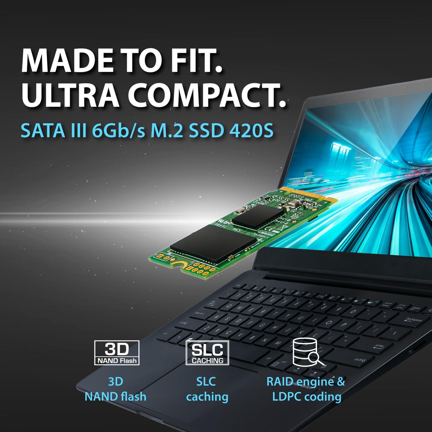 Transcend 3D TLC NAND with SSD M. 2 2242 Sata III (TS-MTS420S)