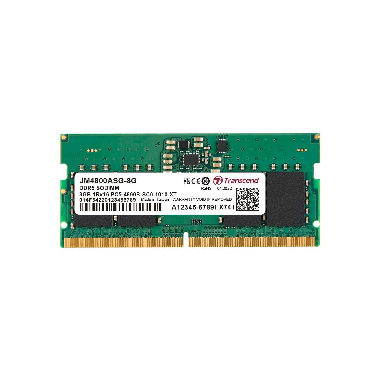 Transcend SO-DIMM Memory Module 8GB DDR5 4800MHz - JM4800ASG-8G