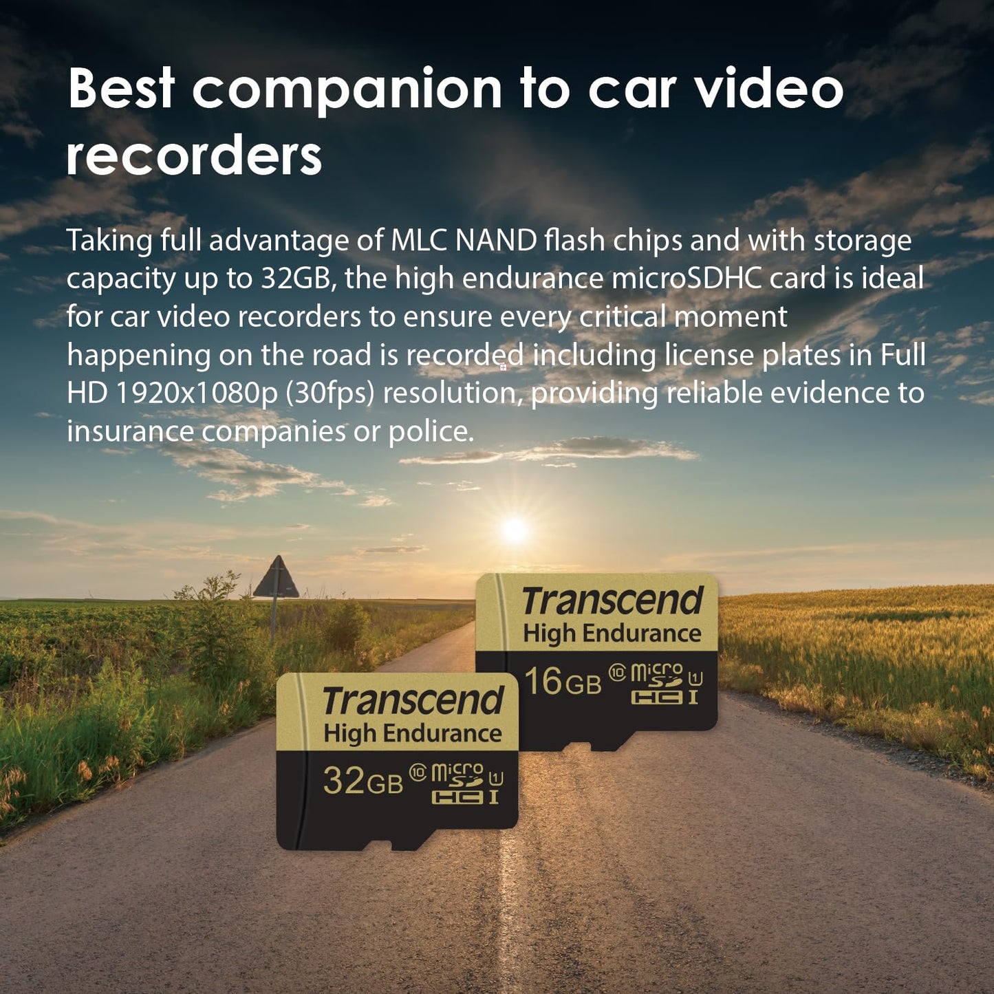 Transcend Information High Endurance microSD Card with Adapter (TS-GUSDHC10V)