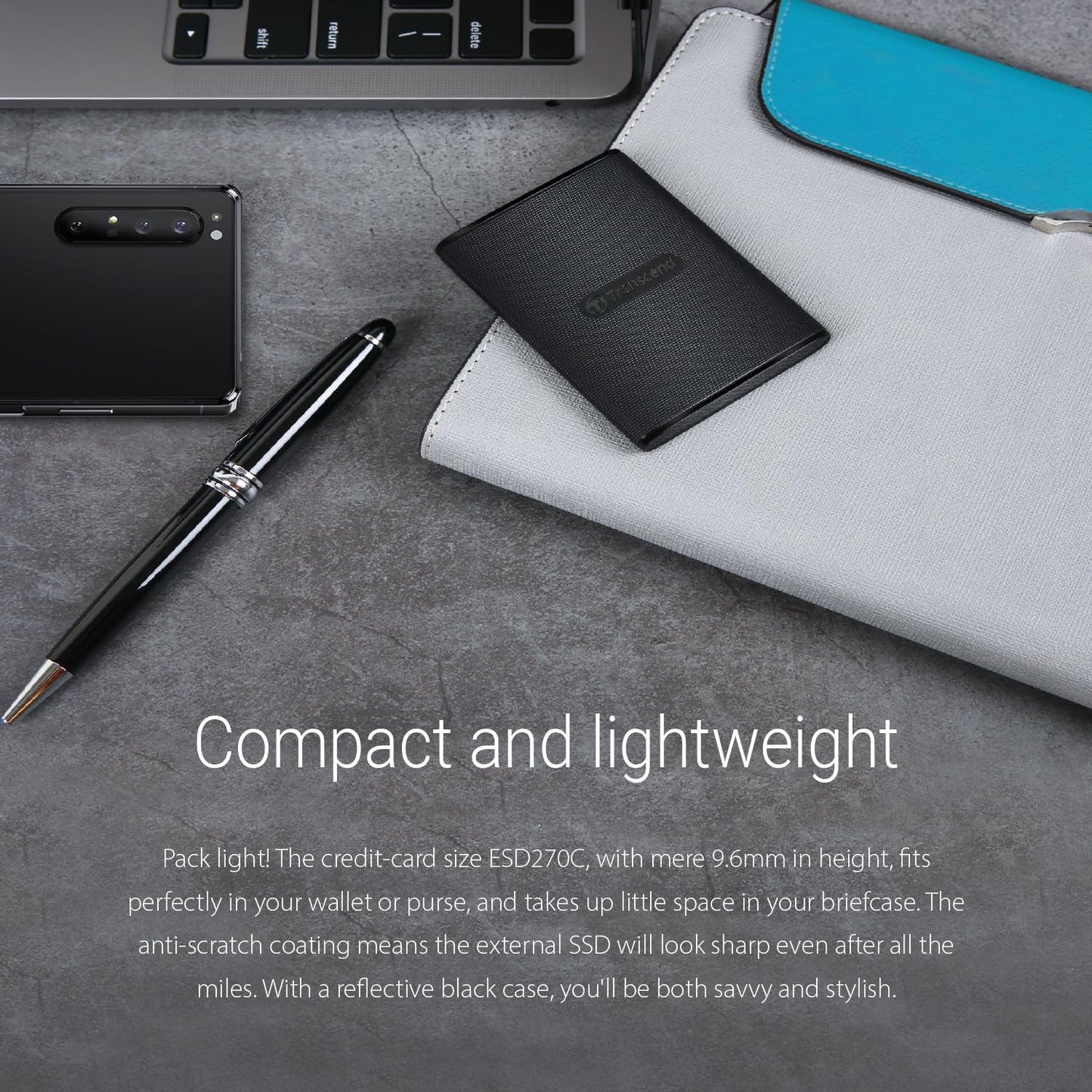 Transcend USB 3.1 Gen 2 USB Type-C ESD270C Portable SSD Solid State Drive (TS-ESD270C)