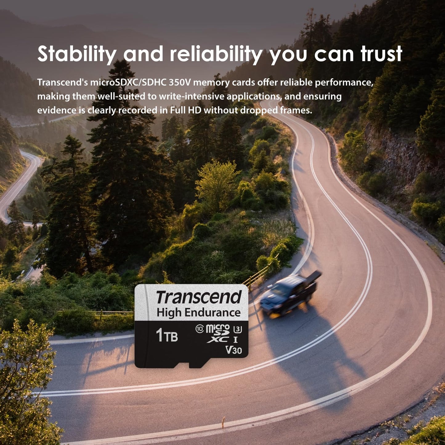 Transcend UHS-I U1 Micro SD Memory Card with Adapter (TS-USD350V)