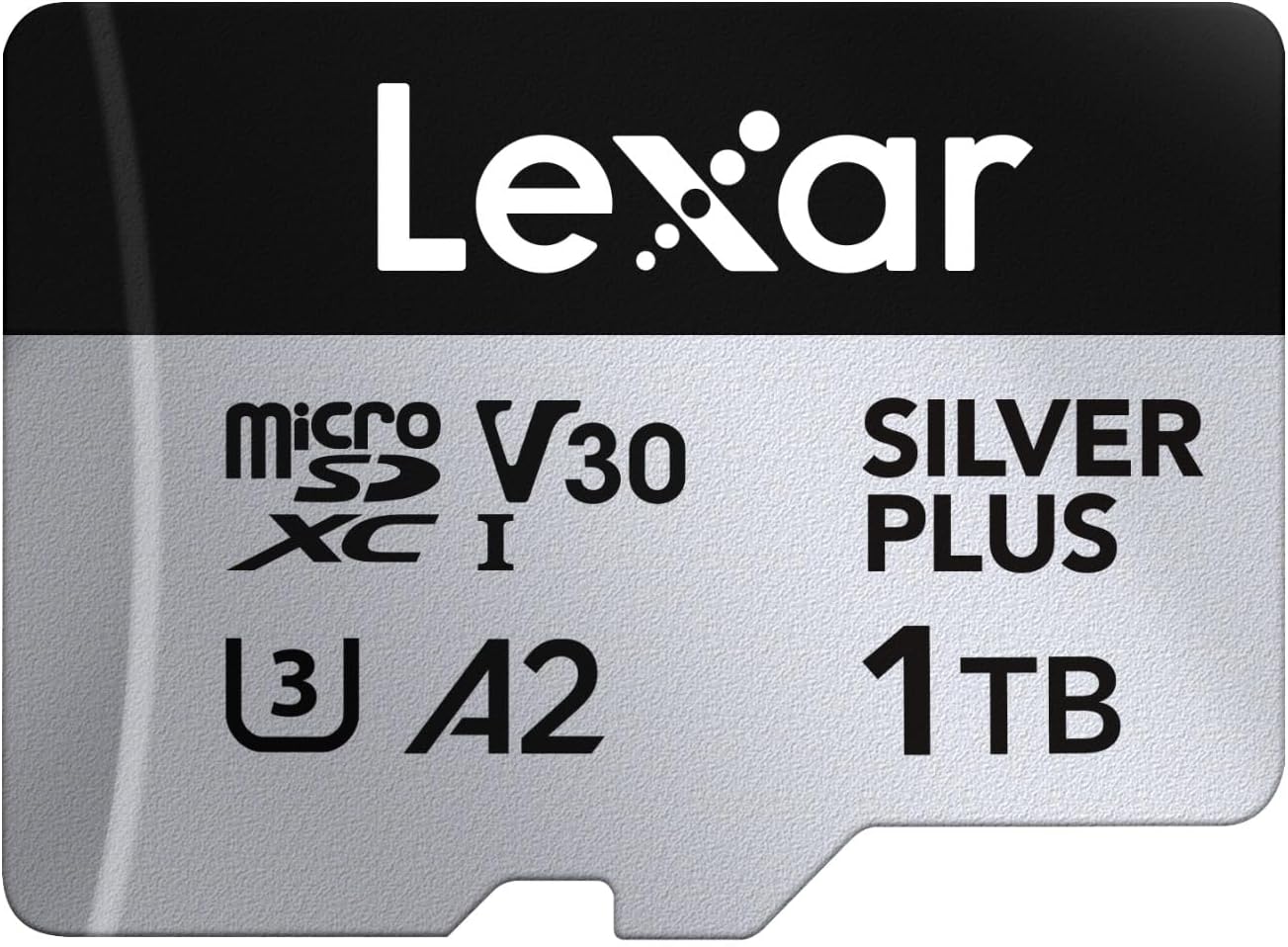 Lexar Professional Silver Plus microSDXC Memory Card w/SD Adapter, UHS-I, C10, U3, V30, Full-HD & 4K Video, Up to 205/150 MB/s Read/Write, for Videographers, Gamers (LMSSIPL)