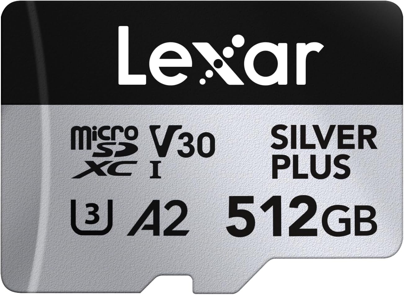 Lexar Professional Silver Plus microSDXC Memory Card w/SD Adapter, UHS-I, C10, U3, V30, Full-HD & 4K Video, Up to 205/150 MB/s Read/Write, for Videographers, Gamers (LMSSIPL)