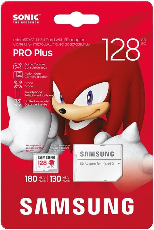 Samsung Sonic Pro Plus microSDXC Memory Card with SD Adapter, UHS-I Interface, Read Speed up to 180MB/s, Increased Speed for Consoles (MB-MD-LC1)