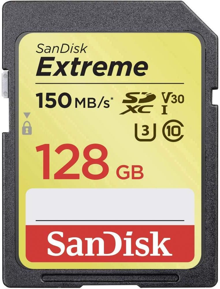 SanDisk Extreme SDXC UHS-I Memory Card (up to 150MB/s) C10, U3, V30, 4K UHD, SD Card (SDSDXV5-GNCIN)